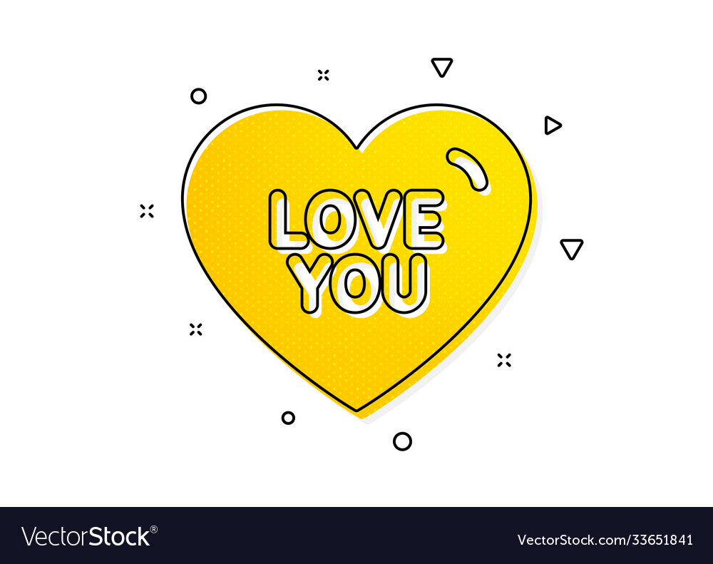 Love you icon sweet heart sign valentine day Vector Image