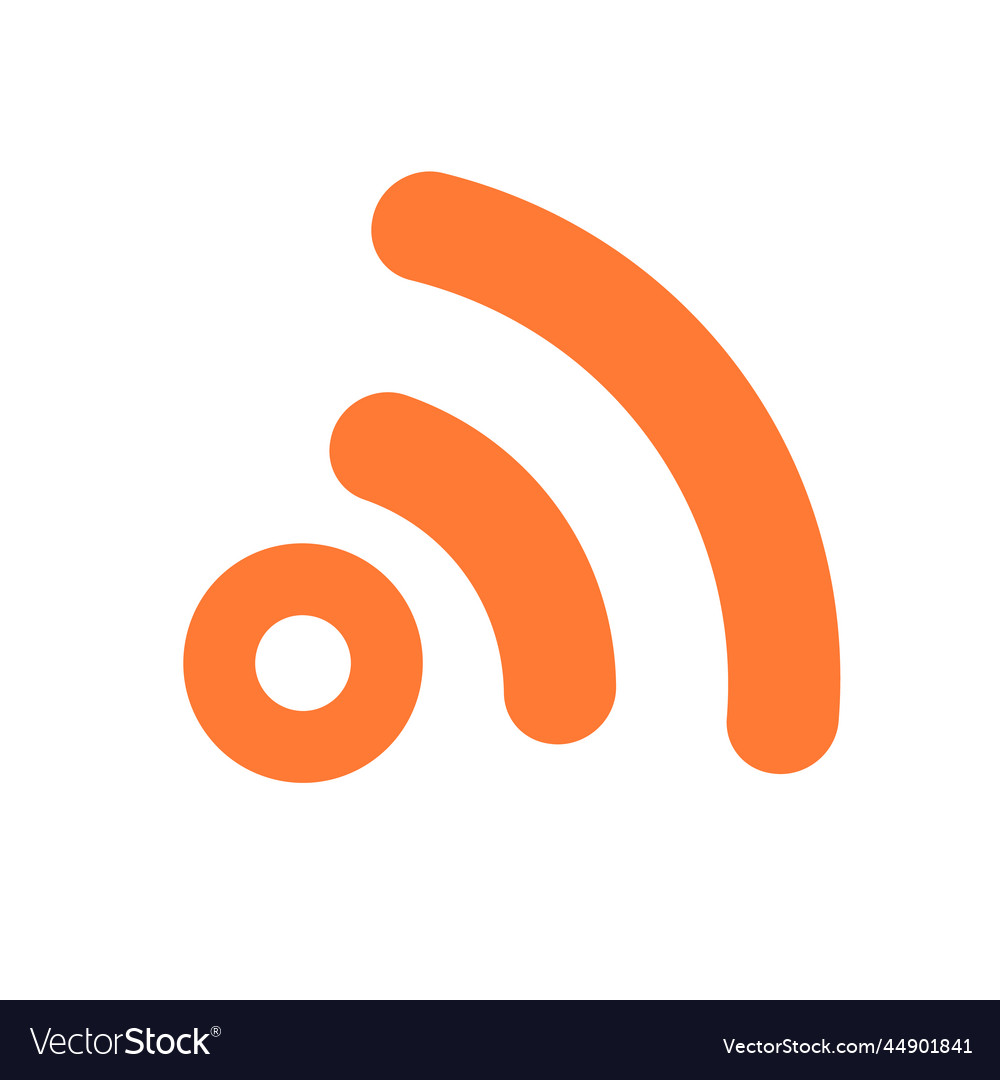 Orange radio wave icon or rss icon Royalty Free Vector Image