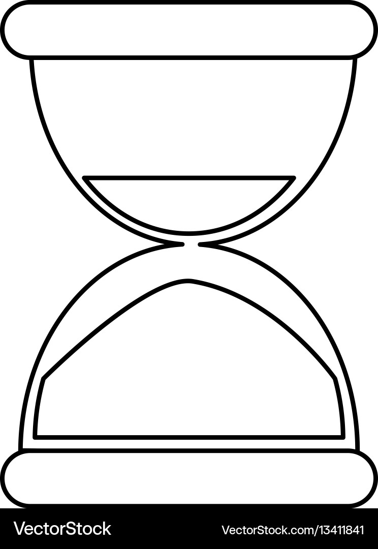 Sand clock time thin line Royalty Free Vector Image
