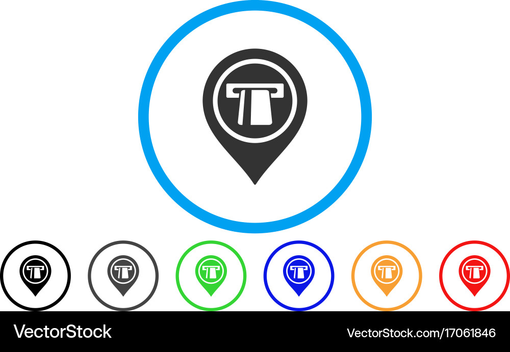 Bank machine pointer rounded icon Royalty Free Vector Image