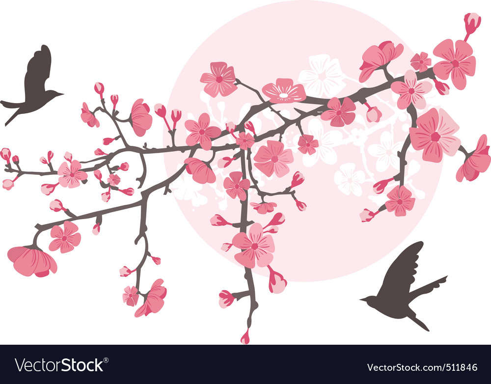 Cherry Tree Royalty Free Vector Image Vectorstock 