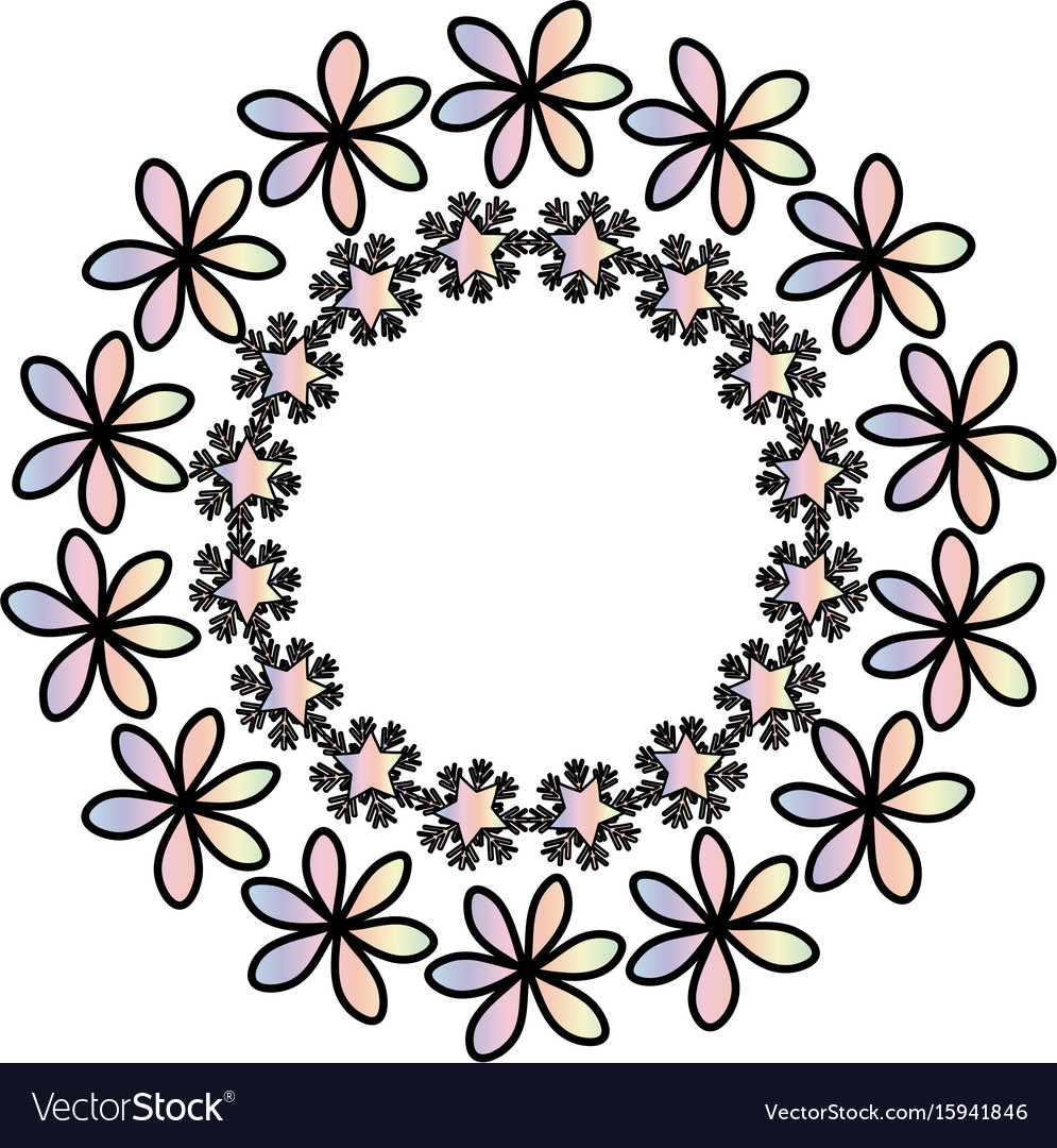 Circular floral decorative frame Royalty Free Vector Image