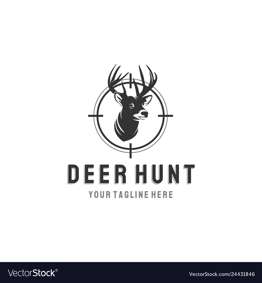 Deer hunt logo design vintage logo designs Vector Image