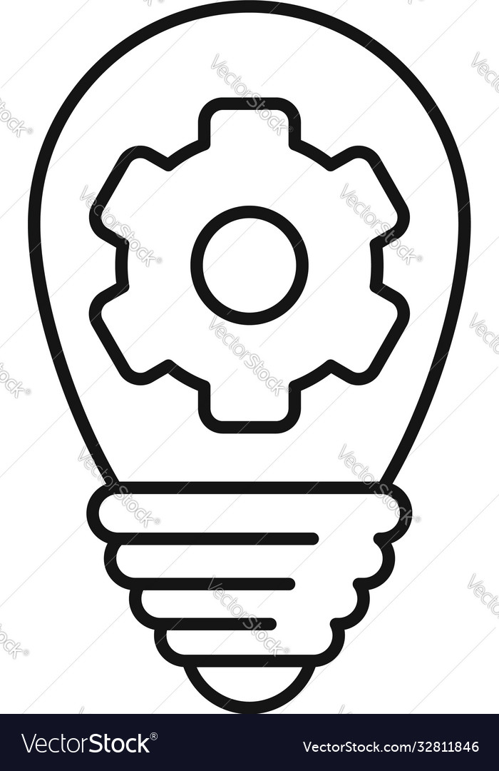 Innovation bulb idea icon outline style Royalty Free Vector