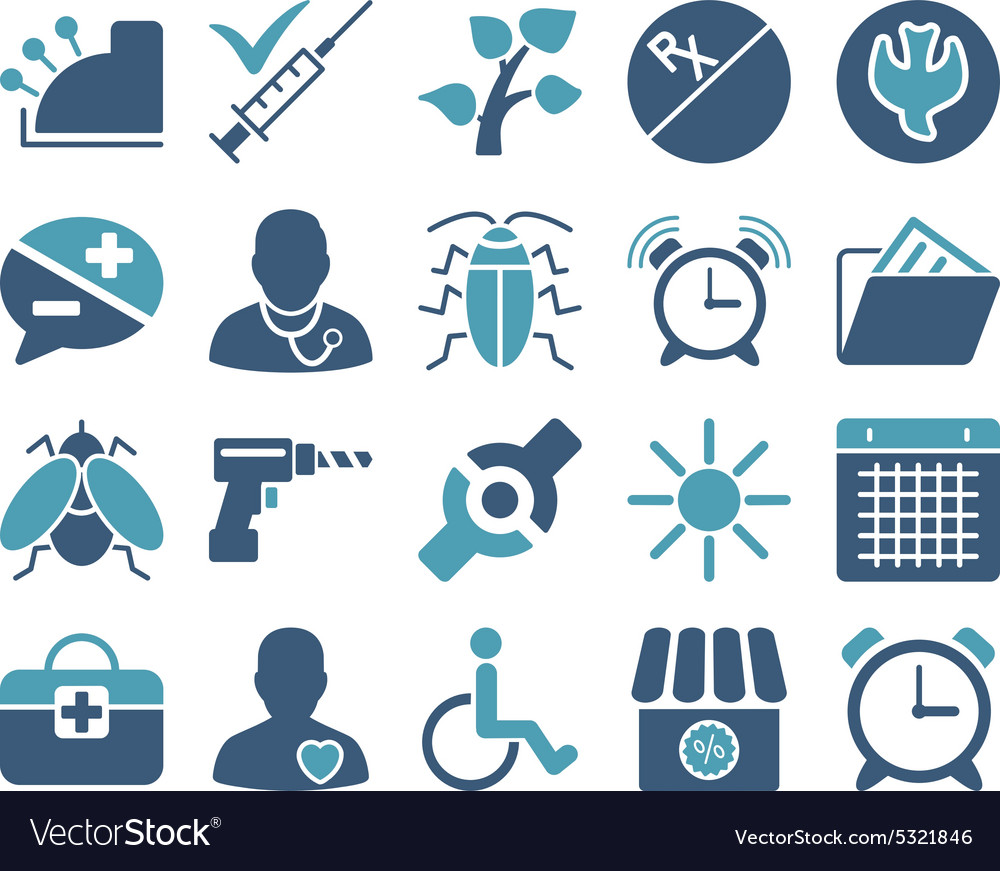 Medical bicolor icons Royalty Free Vector Image