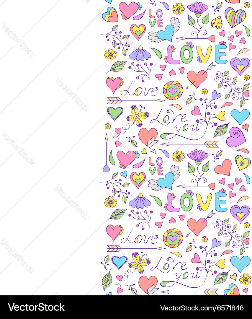 Seamless pattern with hearts Royalty Free Vector Image