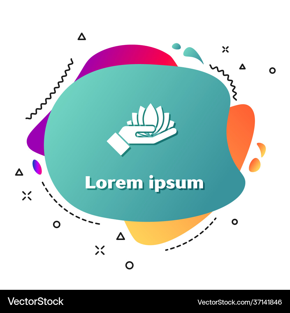 White Lotus Flower Icon Isolated On Royalty Free Vector