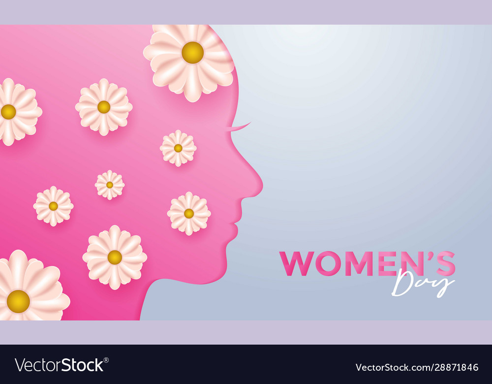 Women day greeting card background Royalty Free Vector Image