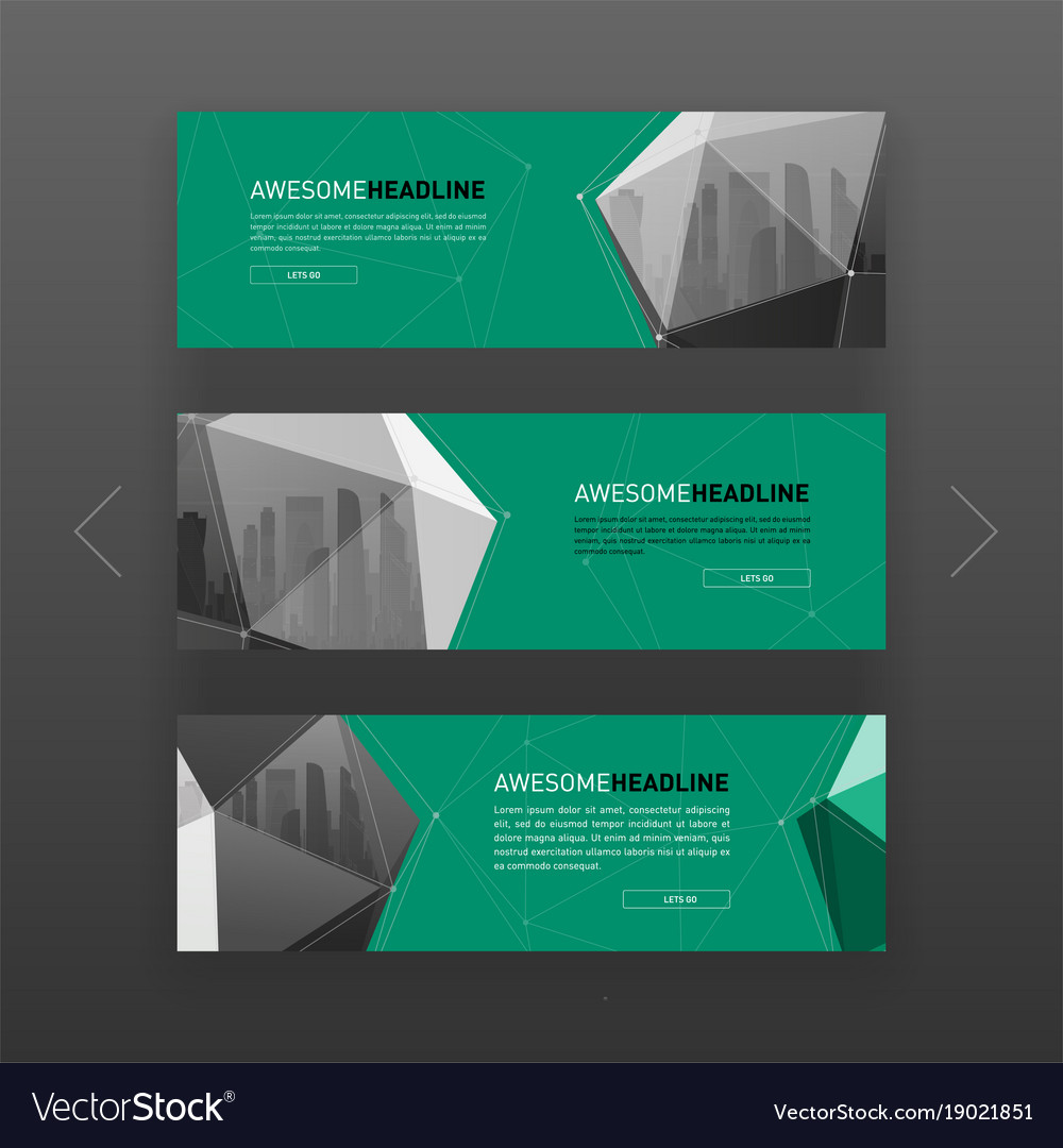 3d Lowpoly Solid Abstract Web Banner Template Vector Image