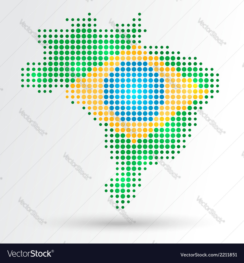 Dotted brazil map Royalty Free Vector Image - VectorStock