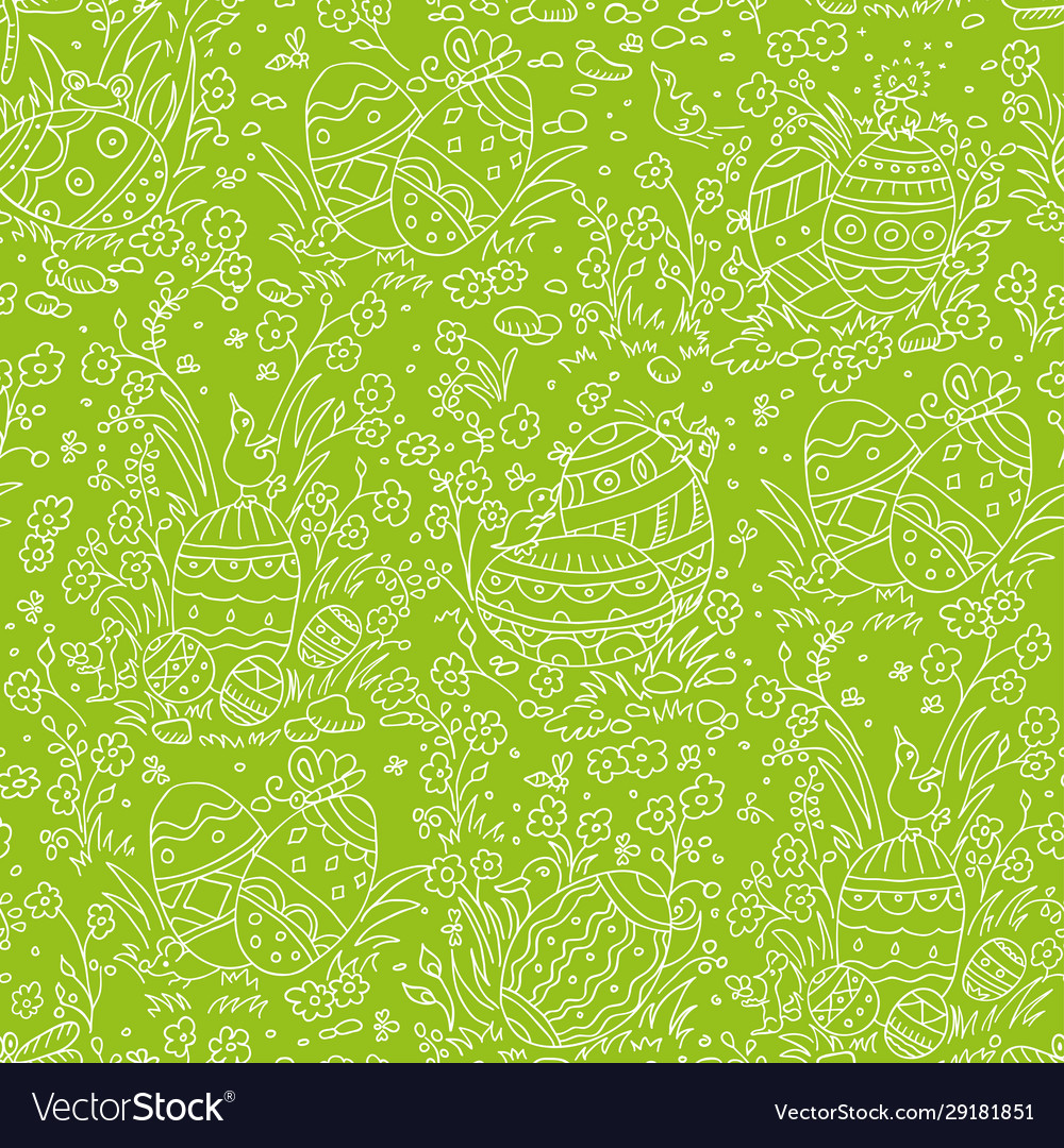 Easter doodle background vector image Easter doodle background