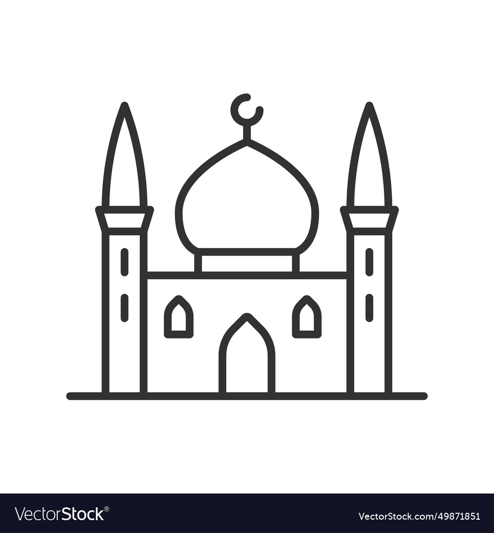 Mosque icon line design islamic religion Vector Image