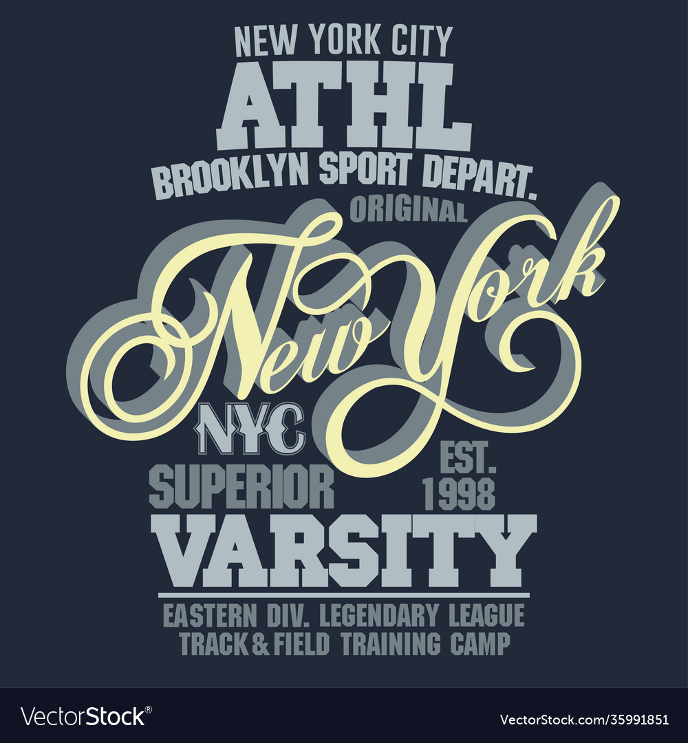 Sport T-shirt Graphics New York Athletic Apparel Vector Image