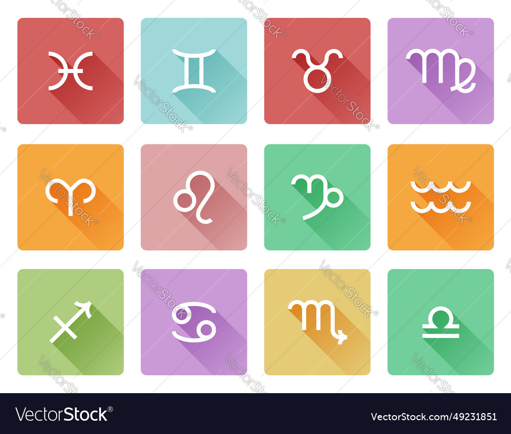 Zodiac horoscope sign icons Royalty Free Vector Image