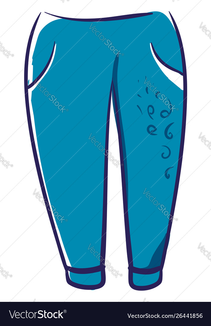 Blue man pants on white background Royalty Free Vector Image