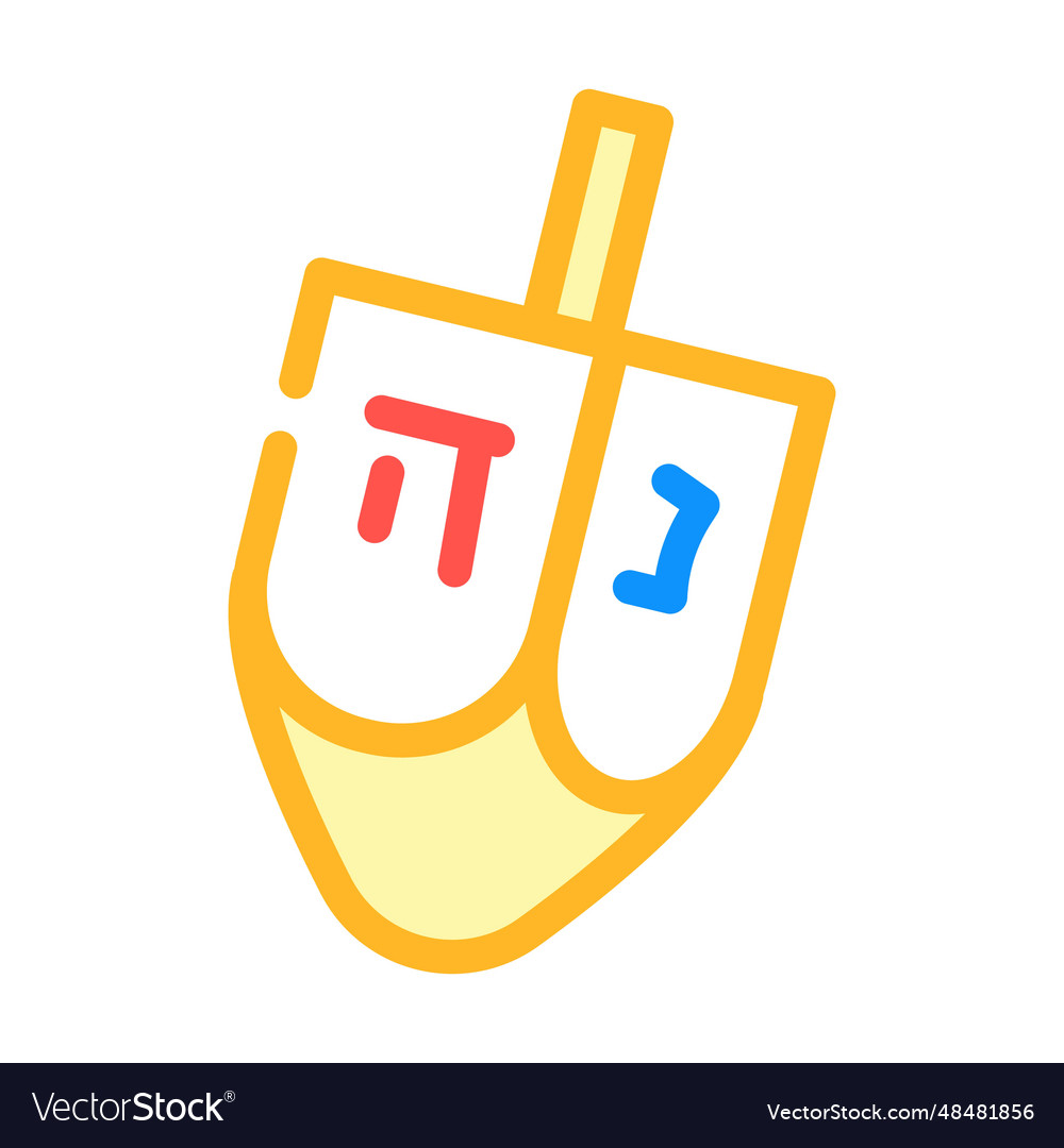 Hanukkah dreidel jewish color icon Royalty Free Vector Image