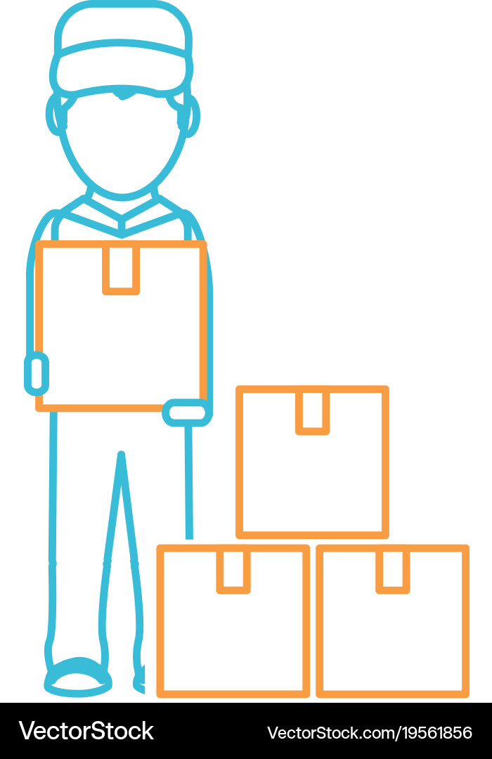 Isolated box and man design Royalty Free Vector Image