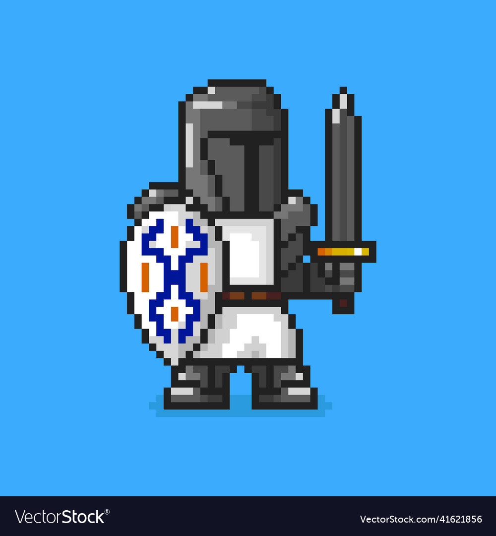 Knight In Pixel Art Royalty Free Vector Image - Vectorstock