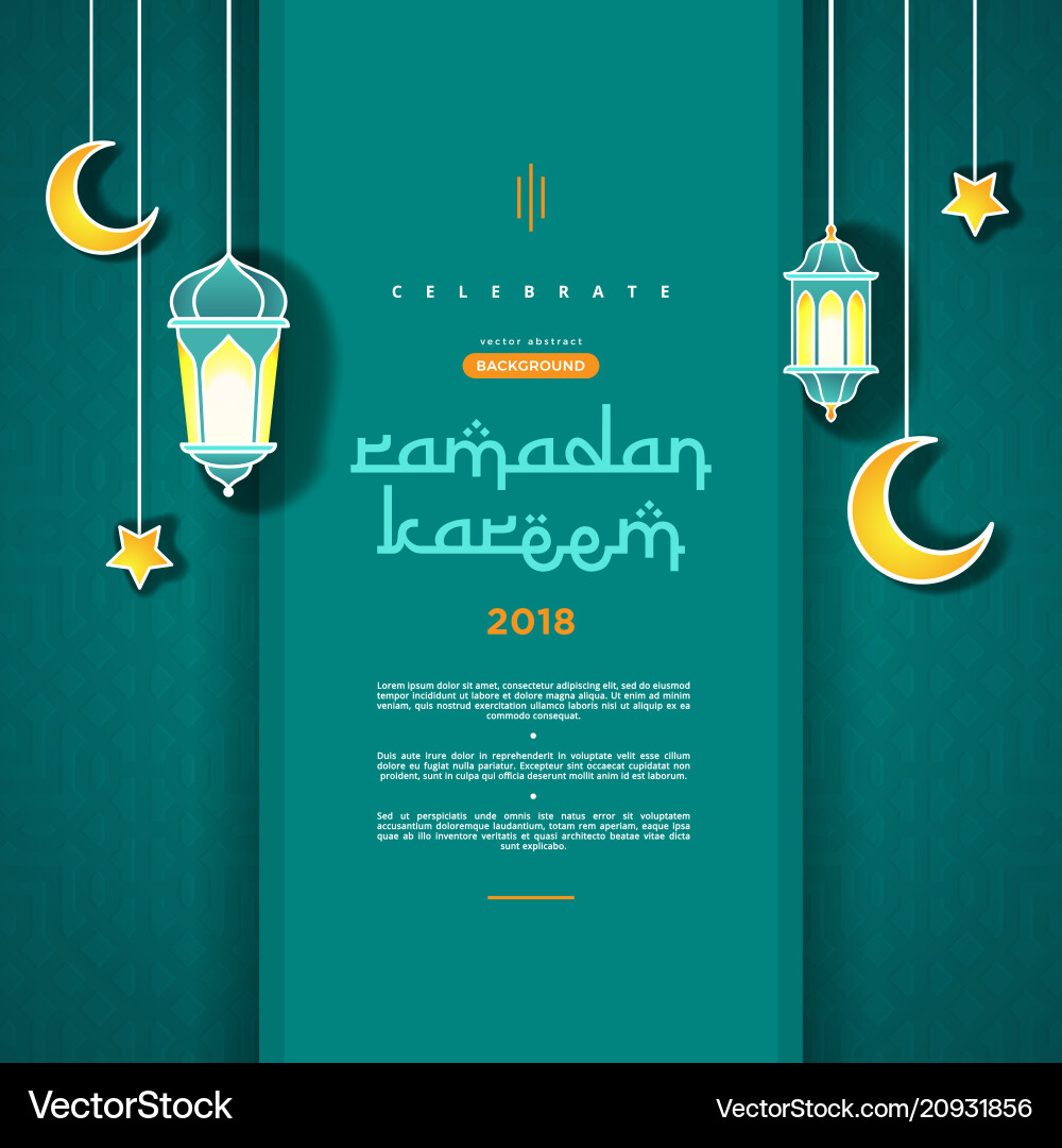 Ramadan Kareem Concept Banner With Islamic Vector Image