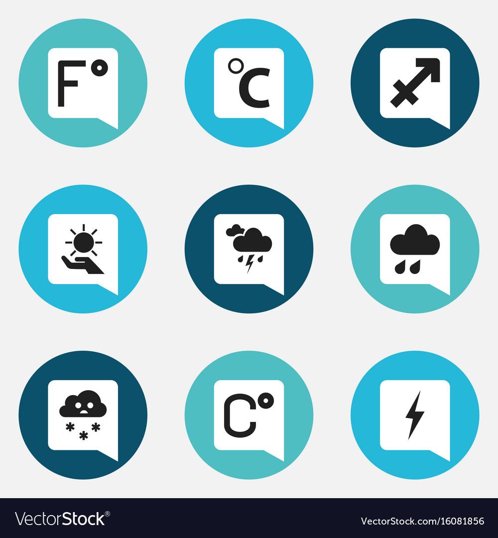 Set of 9 editable air icons includes symbols Vector Image