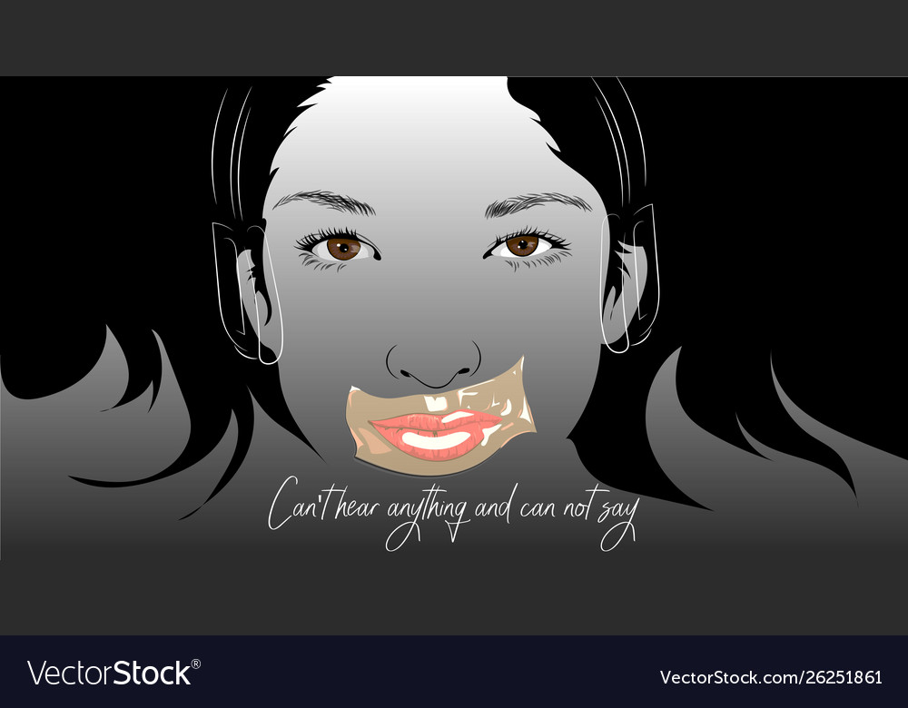 Cant hear anything and can not say Royalty Free Vector Image