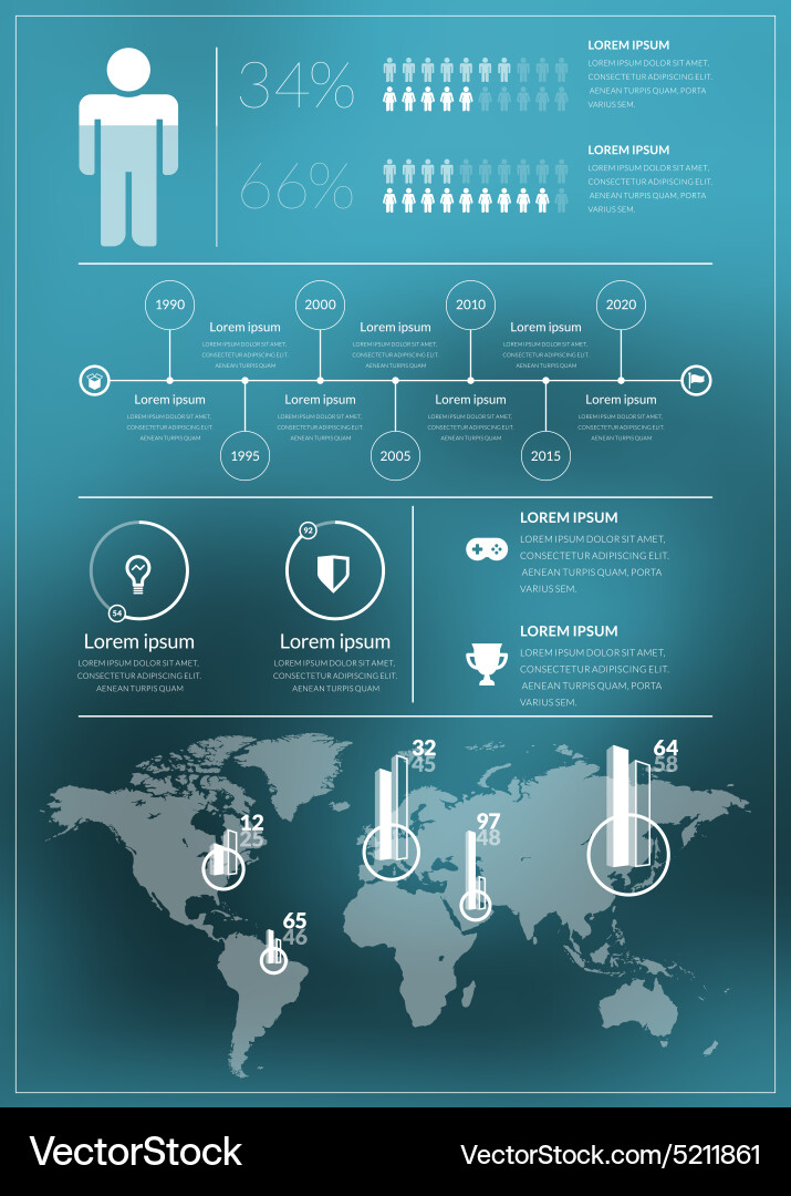 Flat style infographics and design elements Vector Image