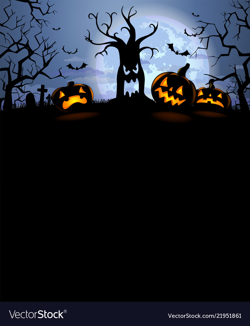 Halloween Silhouette Background Royalty Free Vector Image