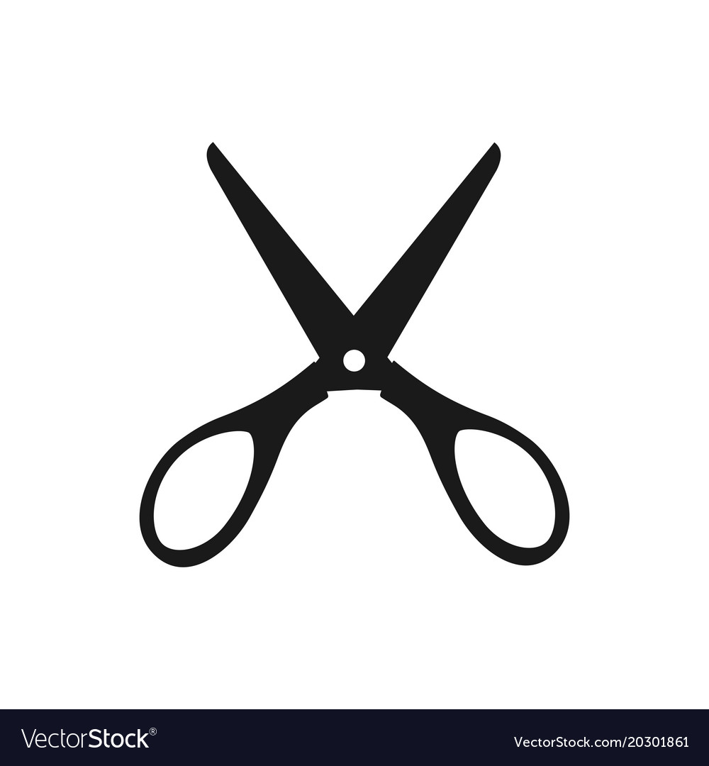 Download Silhouette of very open scissors Royalty Free Vector Image