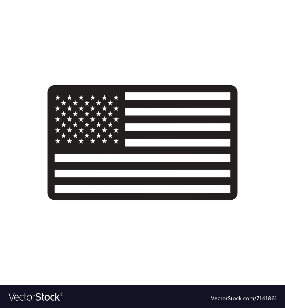 Download Stylish black and white icon American flag Vector Image