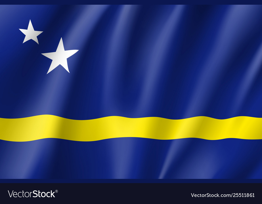 Waving national flag curacao island Royalty Free Vector