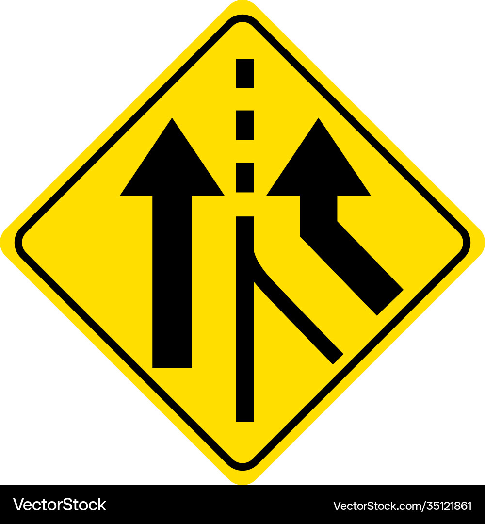 Yellow traffic warning sign on white background Vector Image