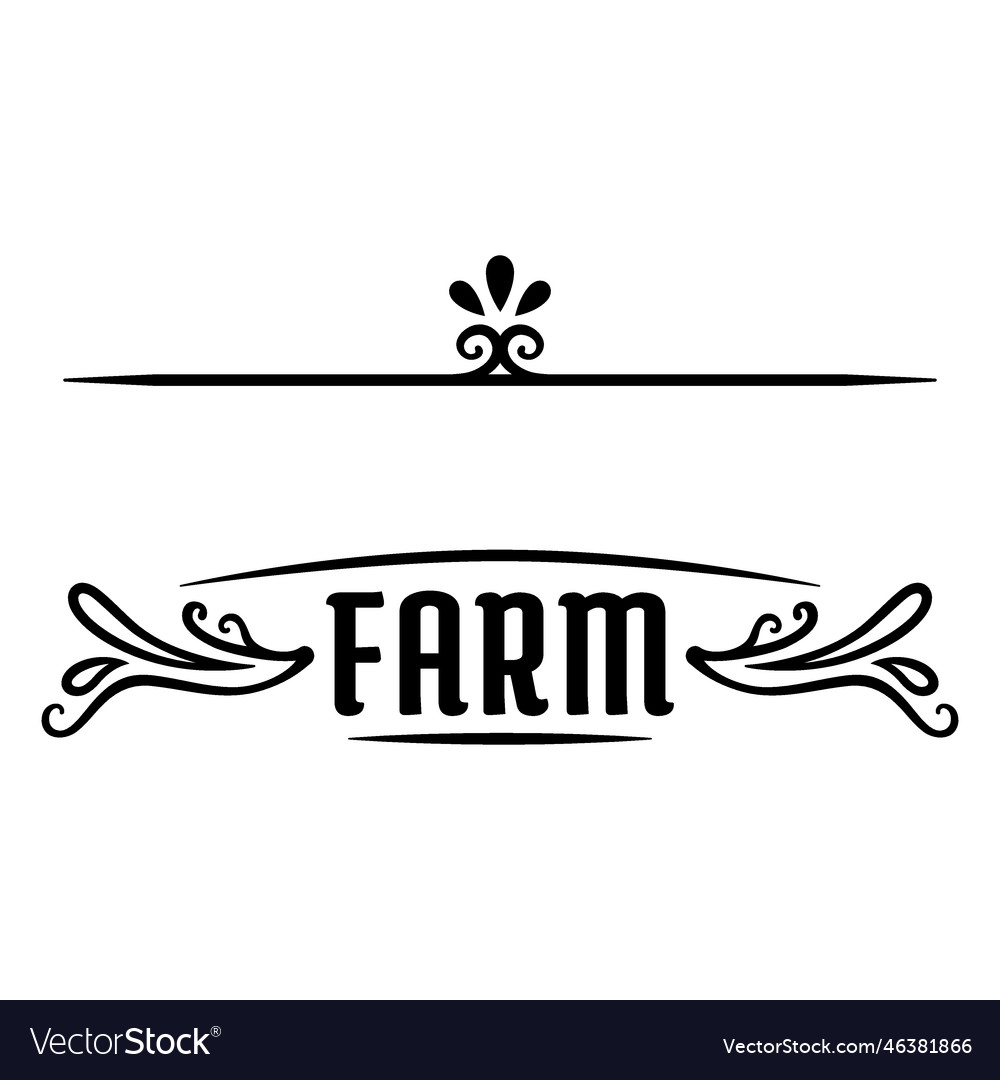 Black farm label stroke Royalty Free Vector Image