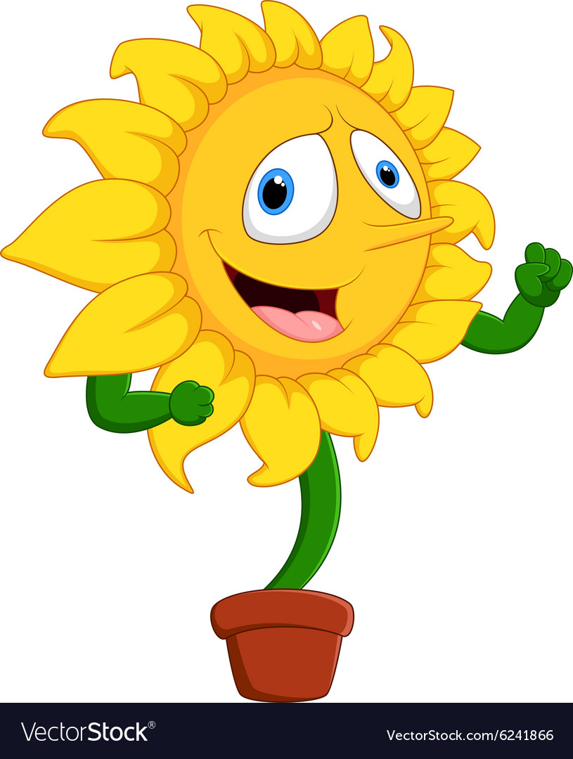 Sunflower Girl Cartoon