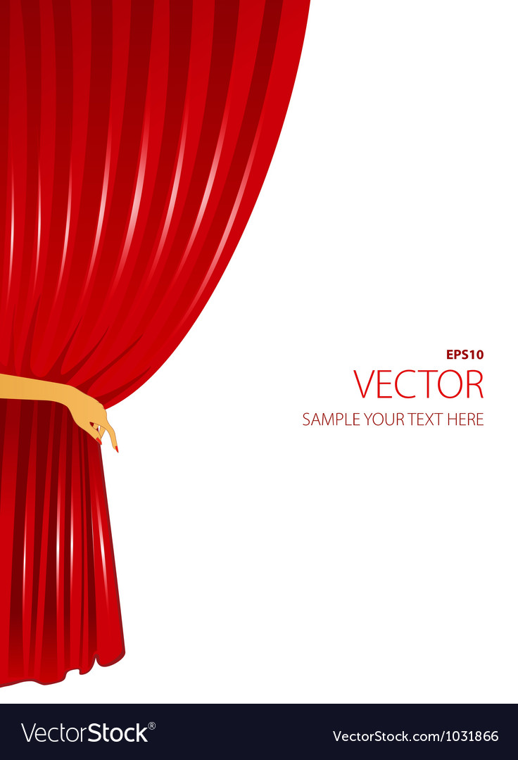 Curtain with hand Royalty Free Vector Image - VectorStock