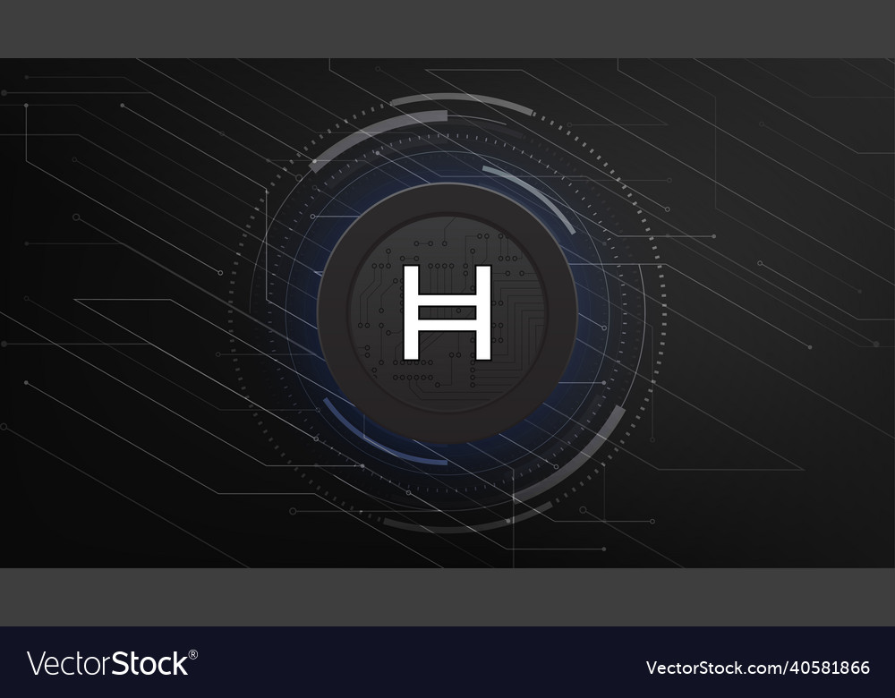 Hedera hbar coin banner cryptocurrency Royalty Free Vector