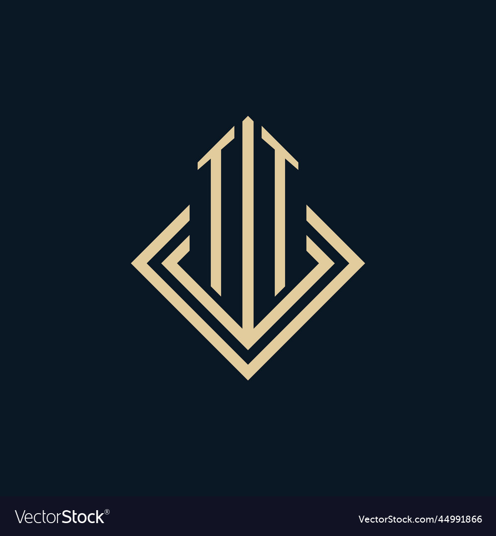 Initials tt logo rhombus lines shape style luxury Vector Image