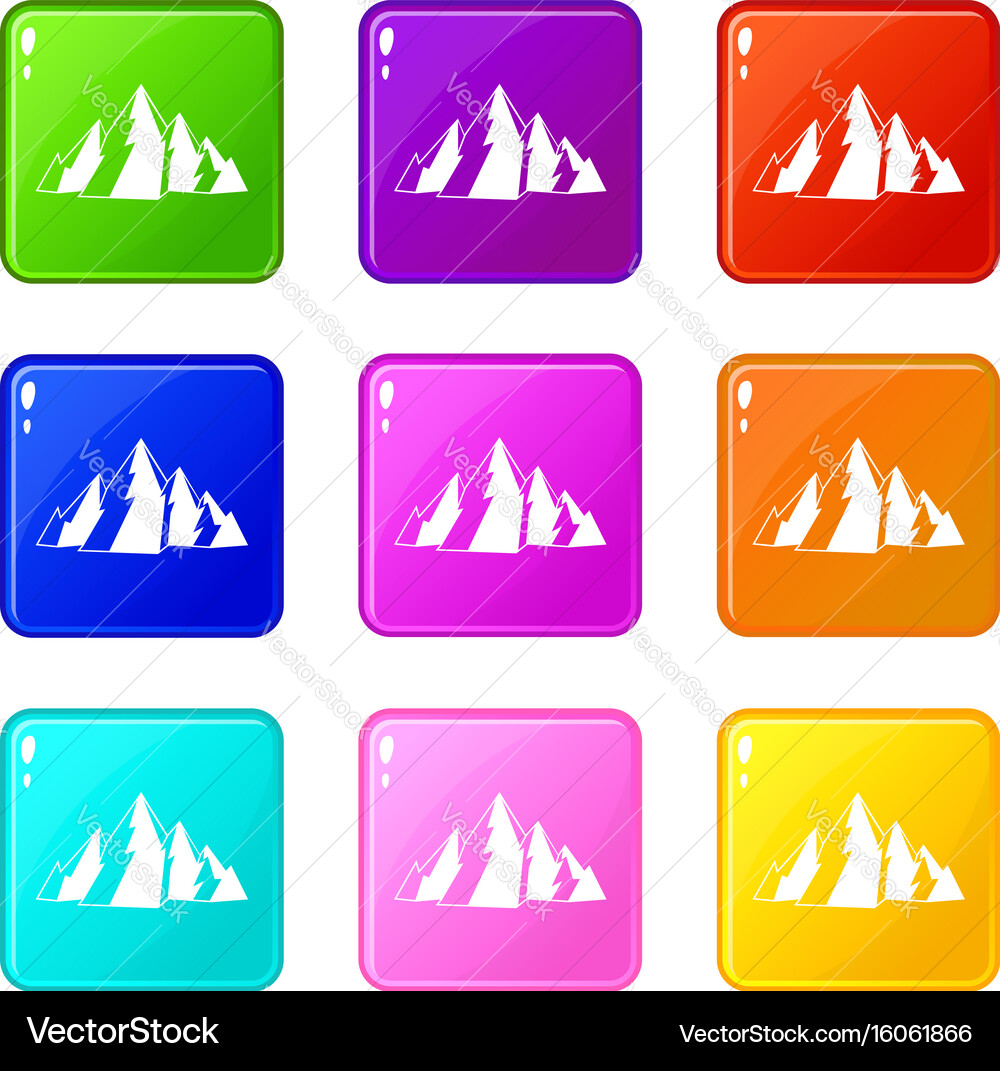 Mountain set 9 Royalty Free Vector Image - VectorStock