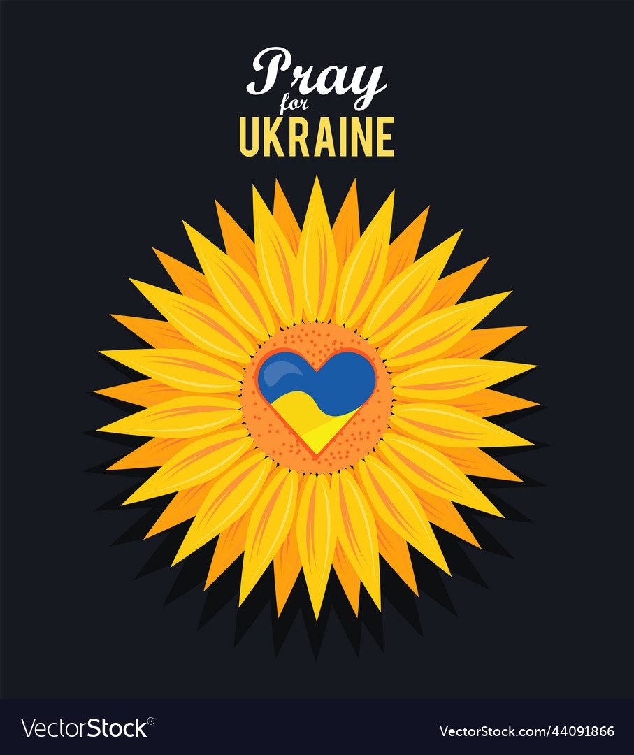 Pray for ukraine postcard Royalty Free Vector Image