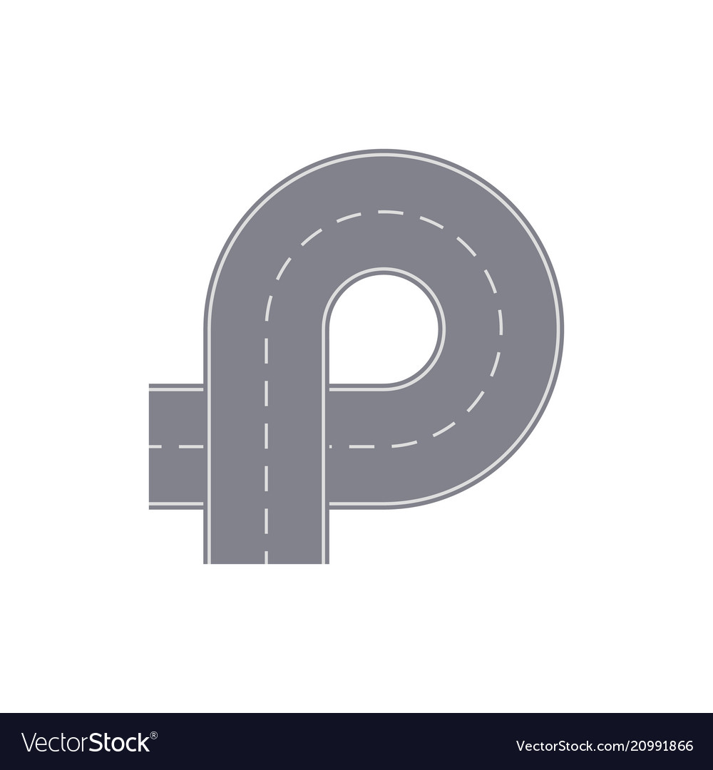 Round turn isolated street map segment Royalty Free Vector