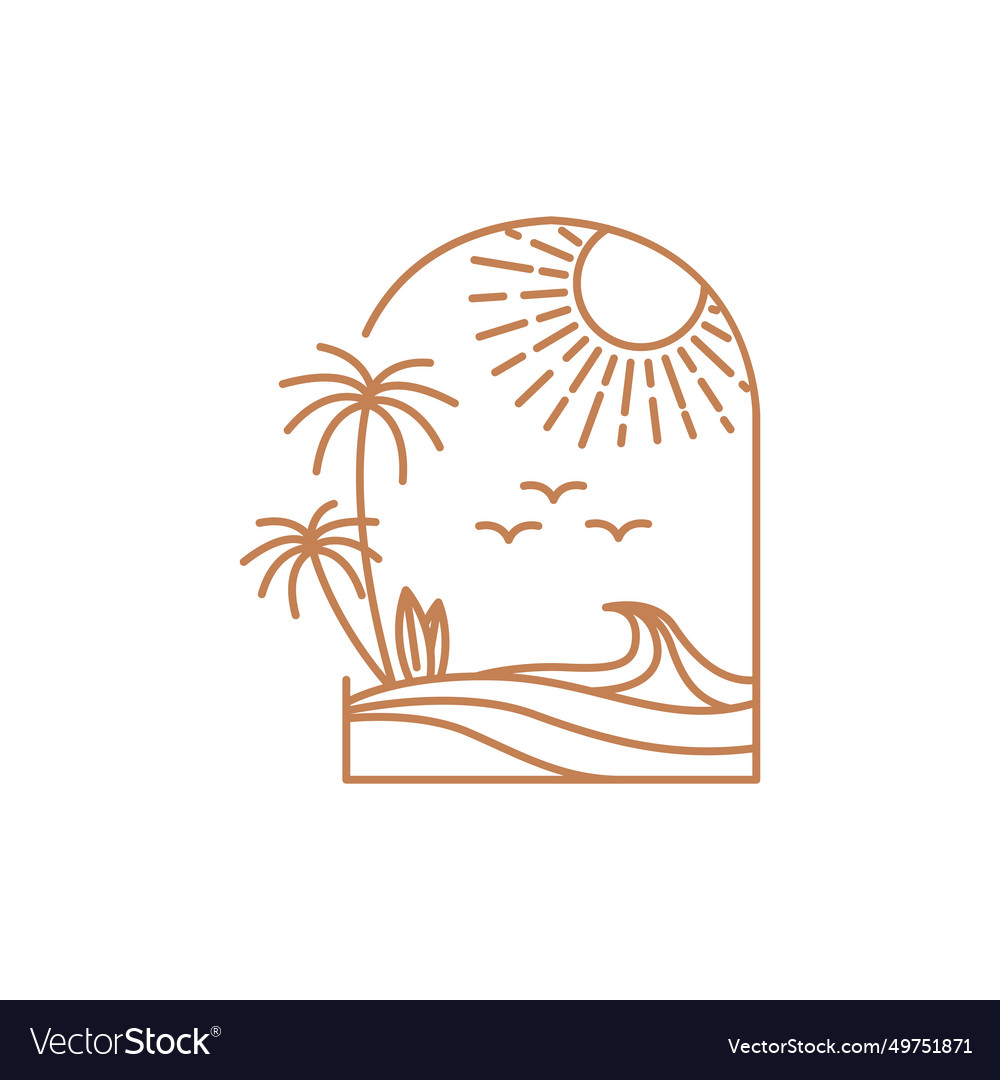 Beach logo design icon Royalty Free Vector Image