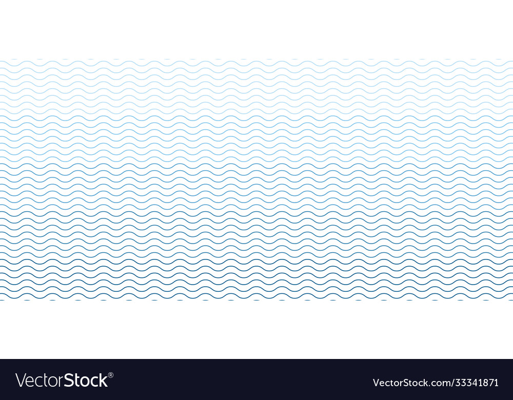 Blue seamless wave line pattern on white vector image Blue seamless wave line pattern on white