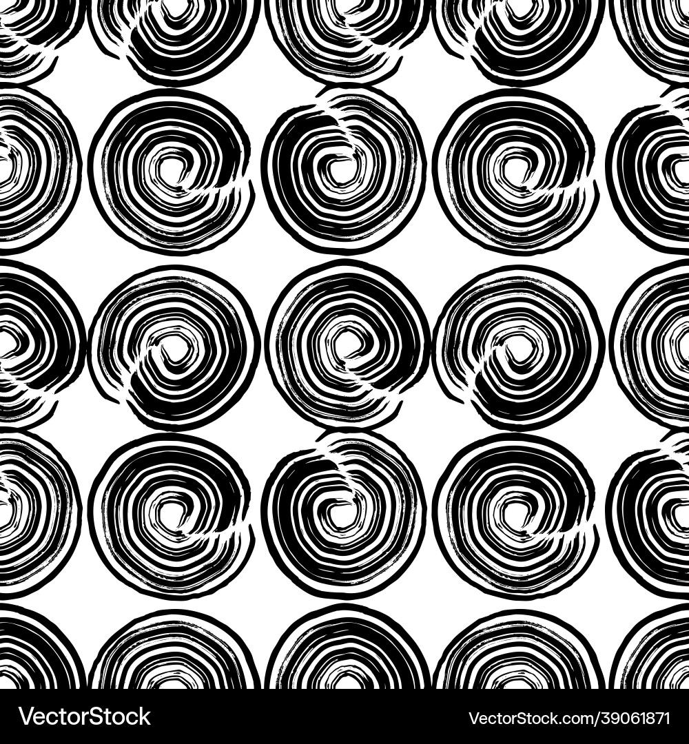 Brush geometric strokes seamless pattern circle Vector Image
