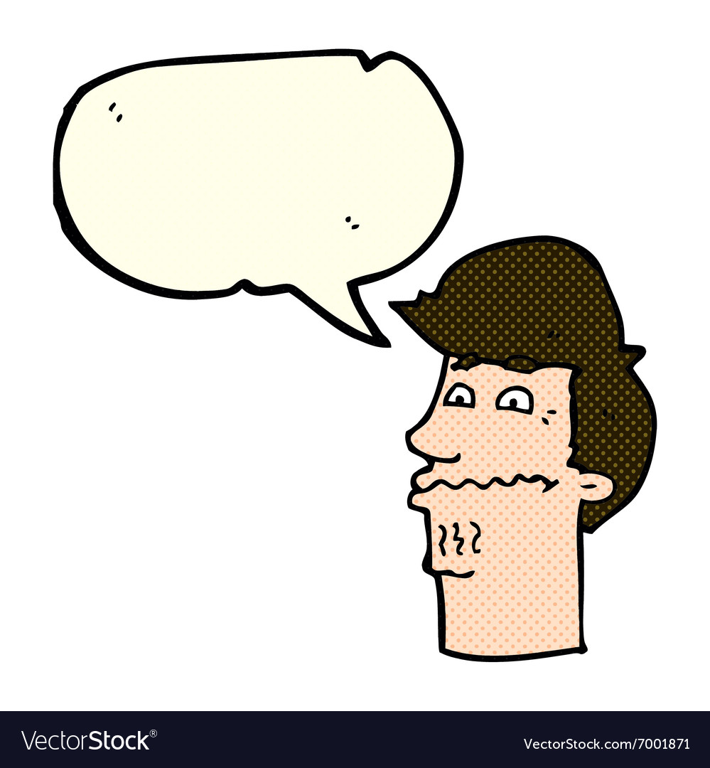 Cartoon nervous man with speech bubble Royalty Free Vector