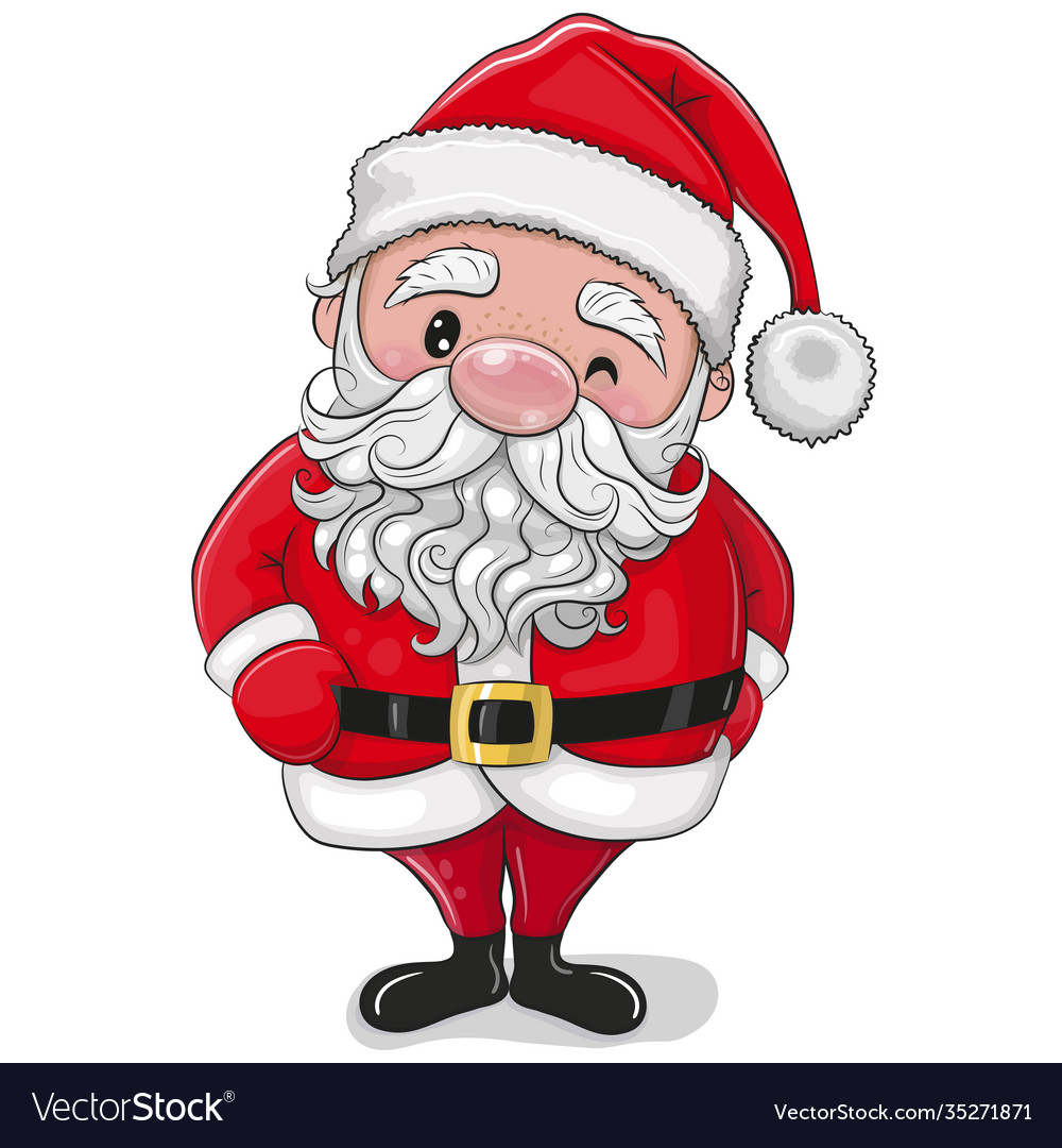 Cartoon santa isolated on a white background Vector Image