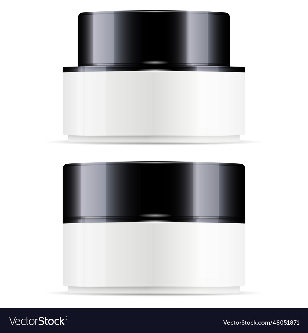 Cosmetic cream gloss pack body cream jar mock up Vector Image