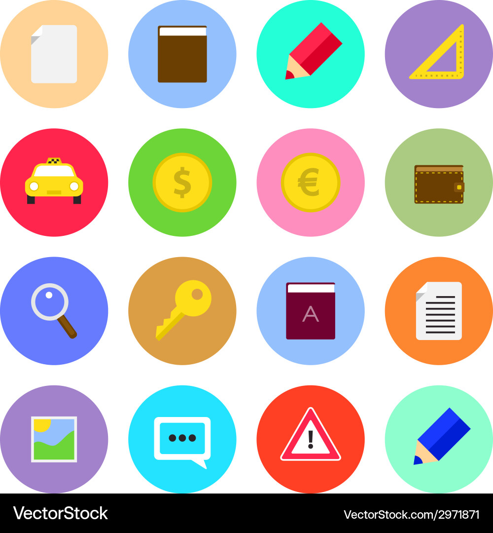 Flat web icons Royalty Free Vector Image - VectorStock