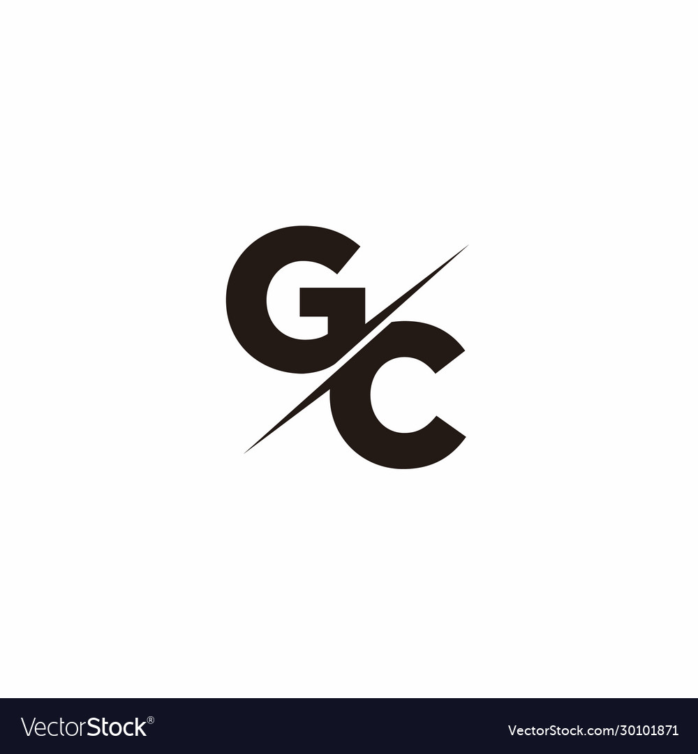 Gc logo letter monogram slash with modern Vector Image