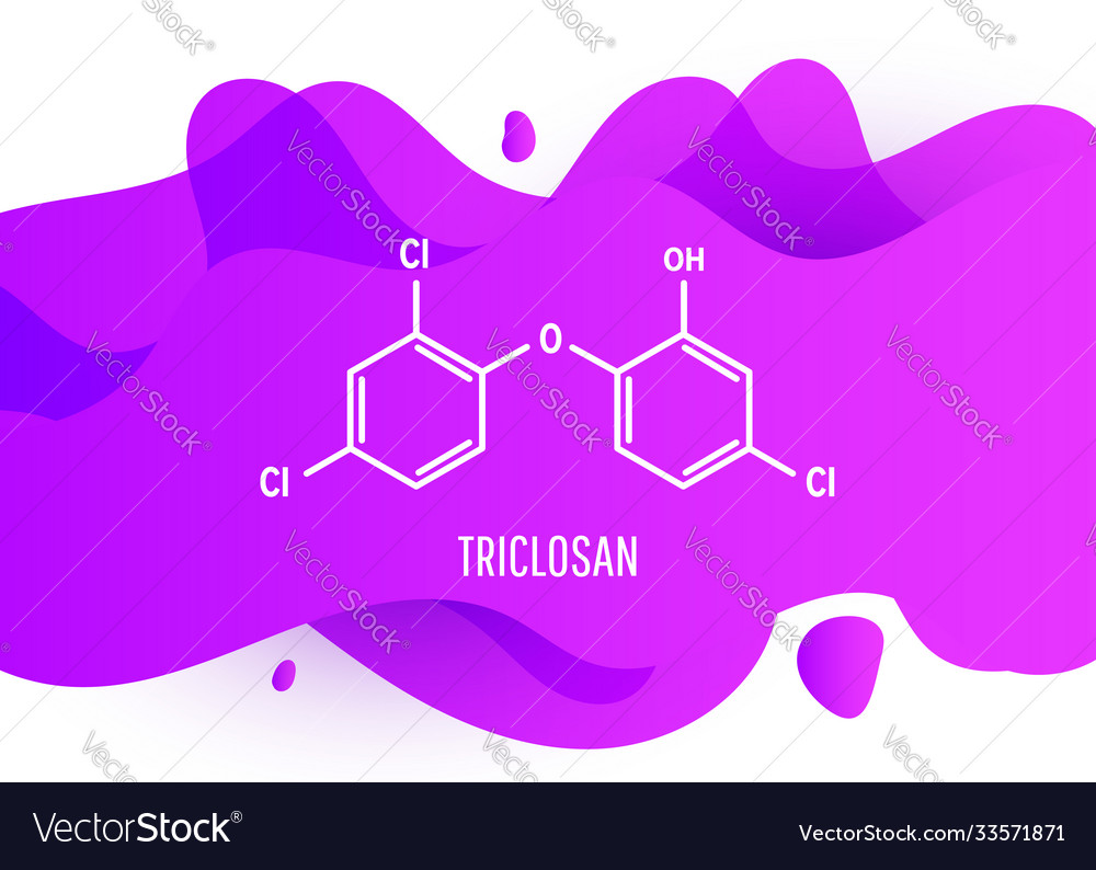 Triclosan structural chemical formula Royalty Free Vector