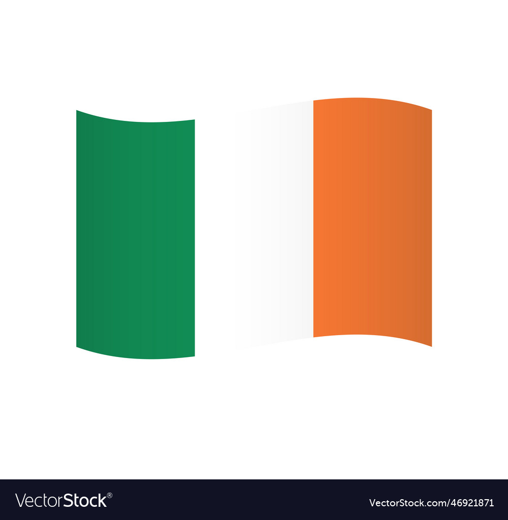 Wavy flag of ireland Royalty Free Vector Image