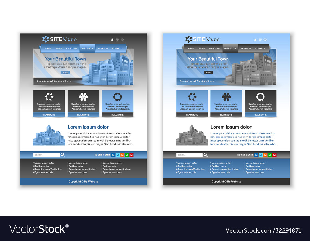 Website Template Layout Royalty Free Vector Image